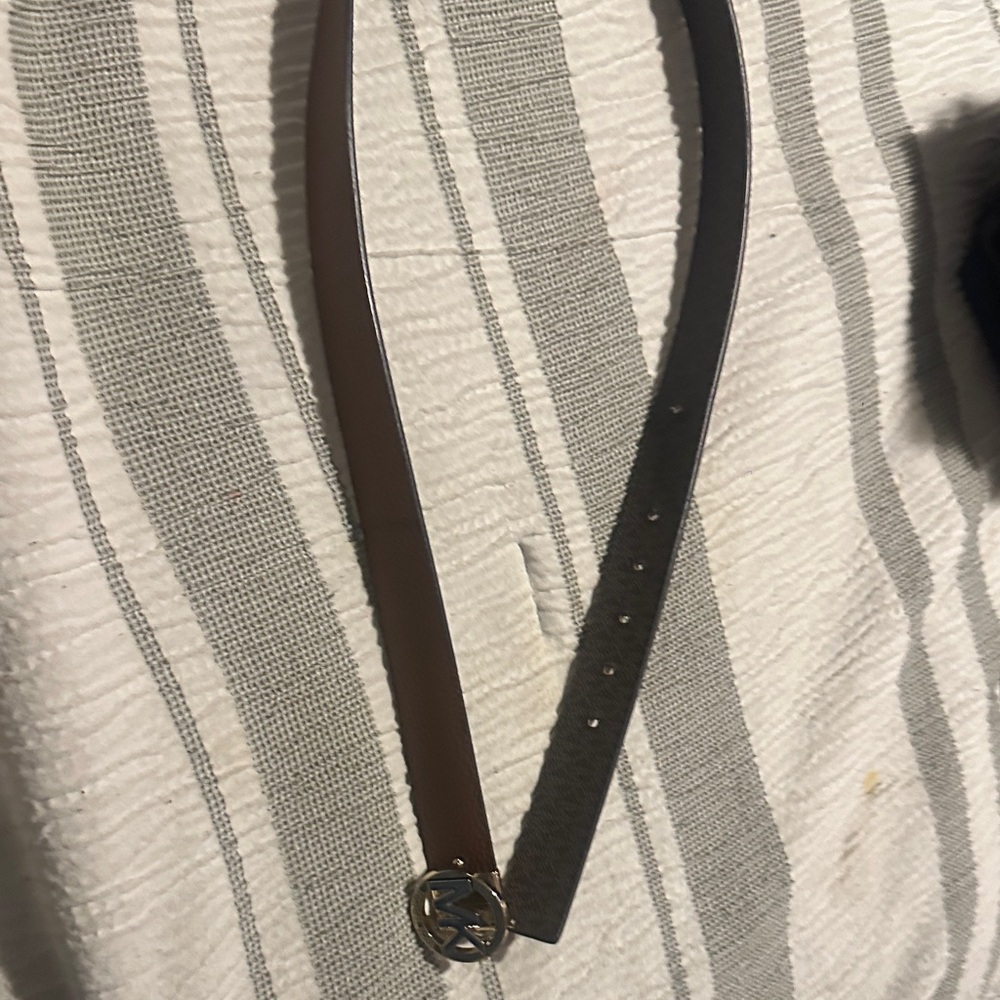 Michael Kors Brown Belt with Silver Buckle